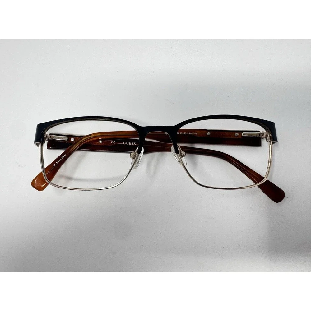 Guess GU1736 BLK Black Brown Gold Eyeglass Frames 53-18-140 Authentic